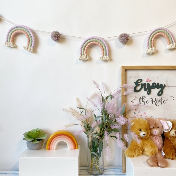 Rainbow Garland Nursery Decoration Kids Party Baby Shower Party Wall Decorations - Picture 3 of 7